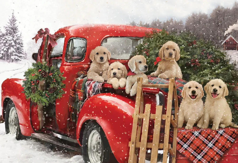 100 PC Puppies' Holiday Ride Puzzle
