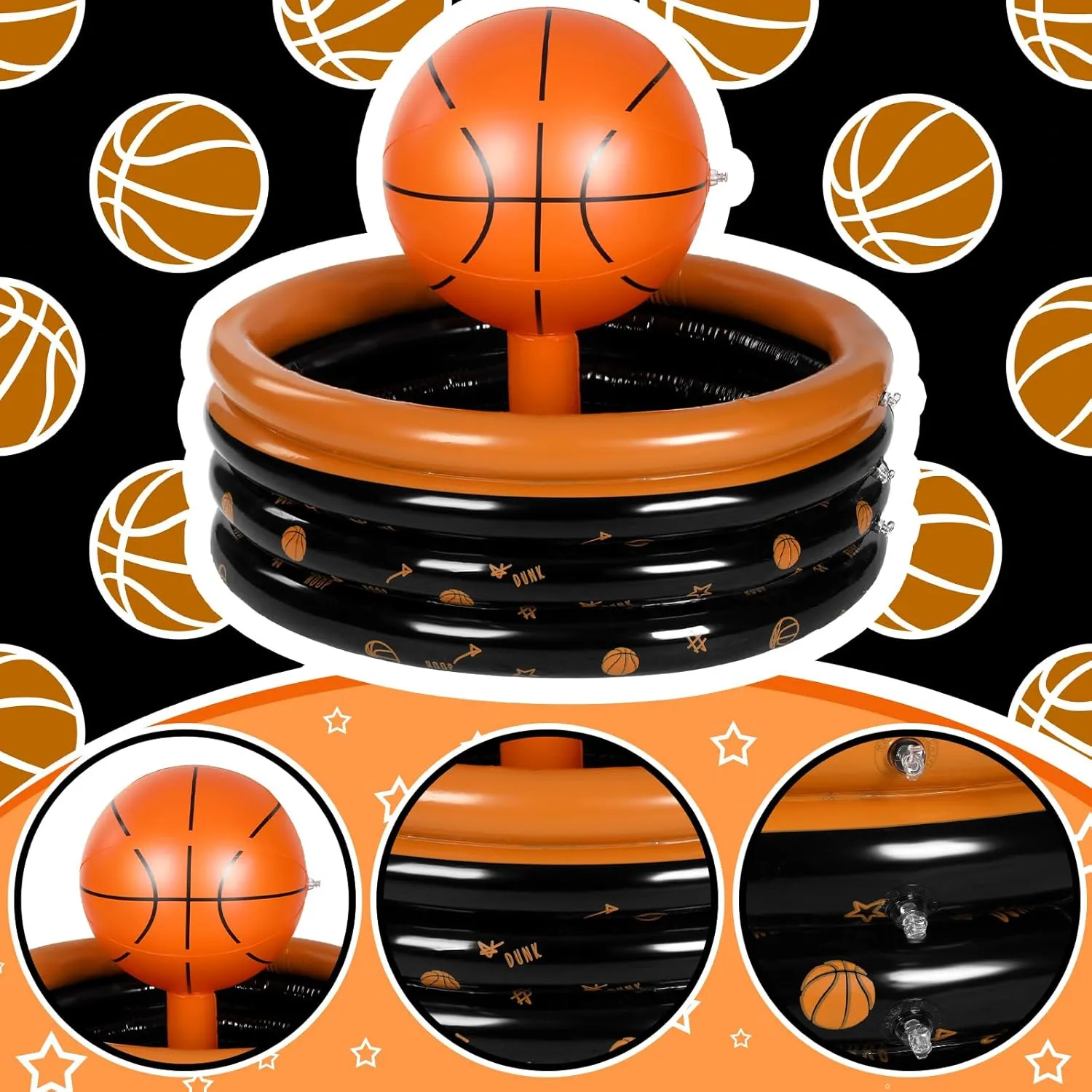 Bencailor Inflatable Cooler Inflatable Football Drink Cooler Toss Game Decoration Rugby Basketball Baseball Blow up PVC Sports Field Party Supply