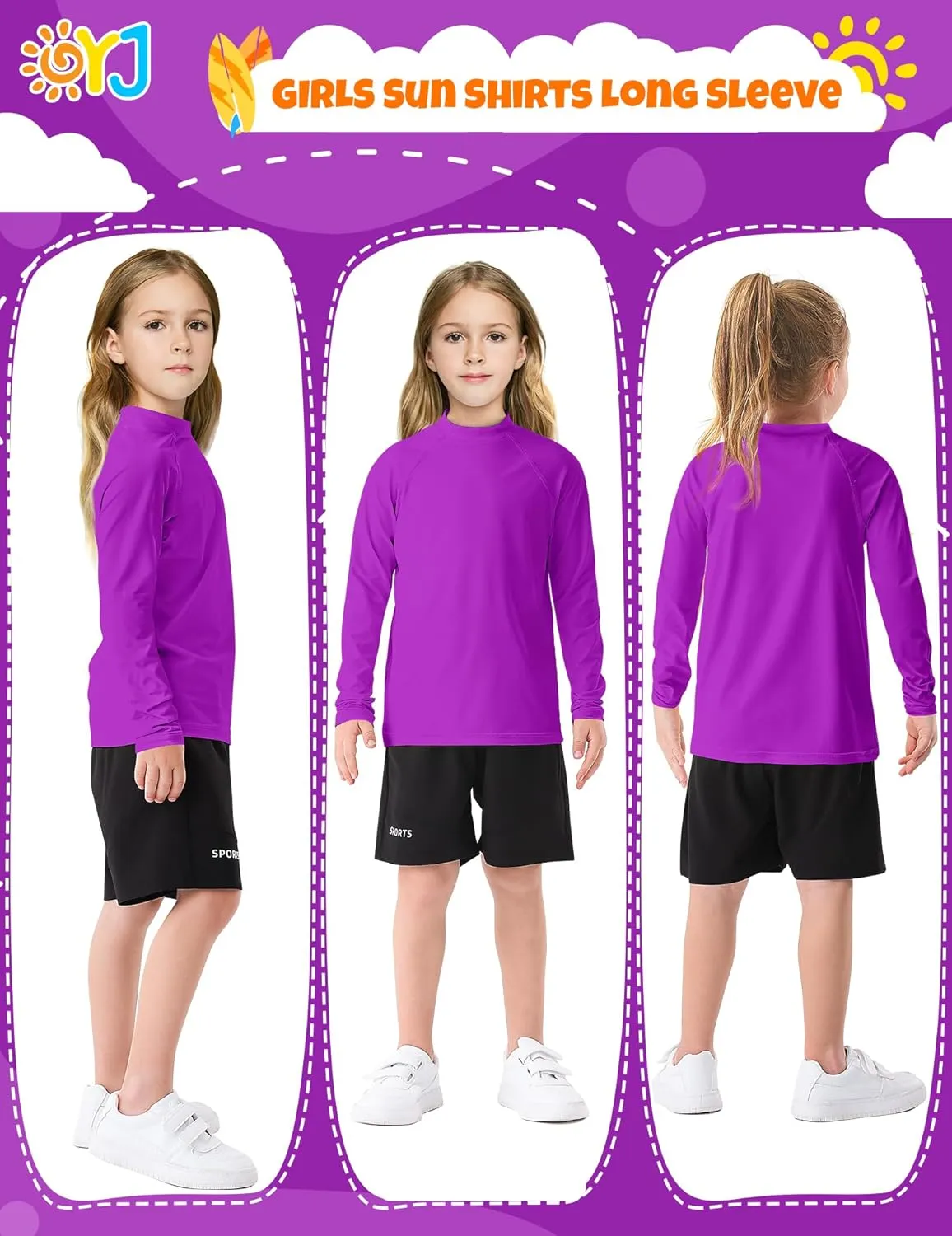 Boys Rash Guard Swim Shirt Long Sleeve Rashguard UPF  50 SPF Sun Water Surfing Shirts for Toddler Kids Youth Teen 2T-16Y