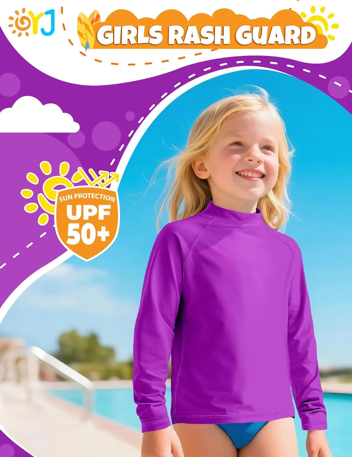 Boys Rash Guard Swim Shirt Long Sleeve Rashguard UPF  50 SPF Sun Water Surfing Shirts for Toddler Kids Youth Teen 2T-16Y