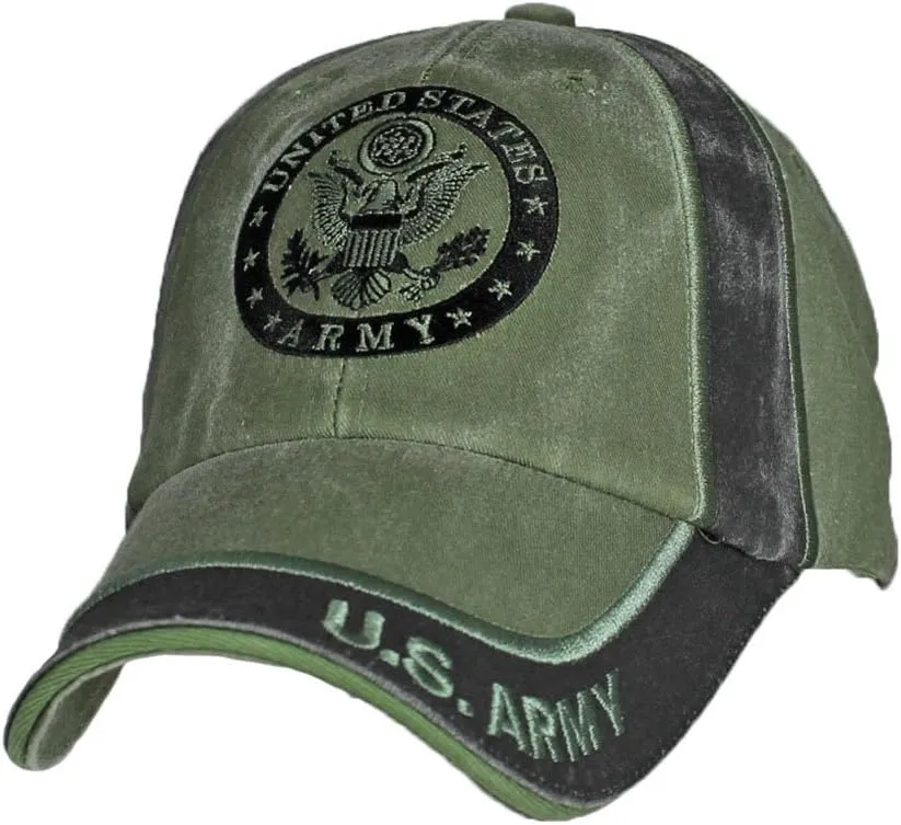 EAGLE CREST U.S. Army Insignia OD Green Baseball Cap
