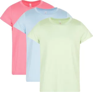 Girl's Athletic Shirts 3 Pack Crew Neck Short Sleeve Tees Summer Active Tops for Teen Girls Soccer & Sports Tshirts for Teens