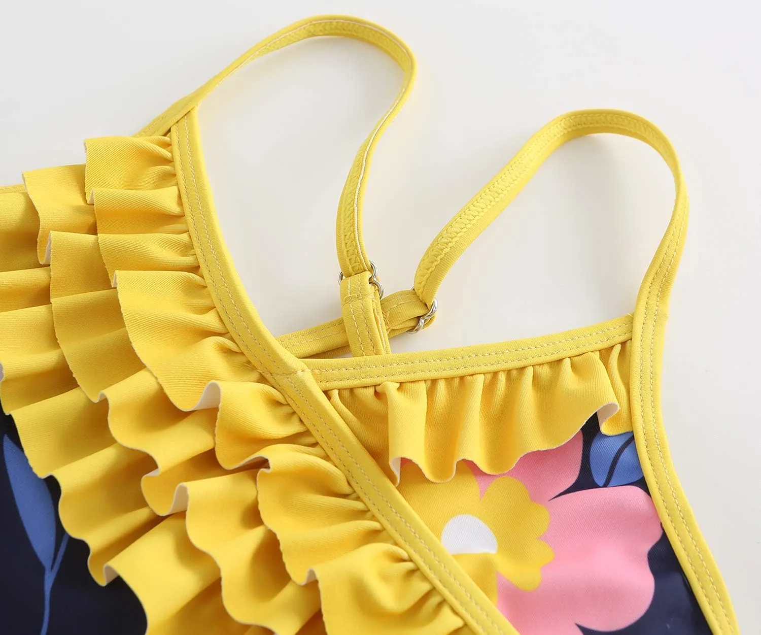 Girls One Piece Swimsuits Hawaiian Ruffle Swimwear Beach Bathing Suit