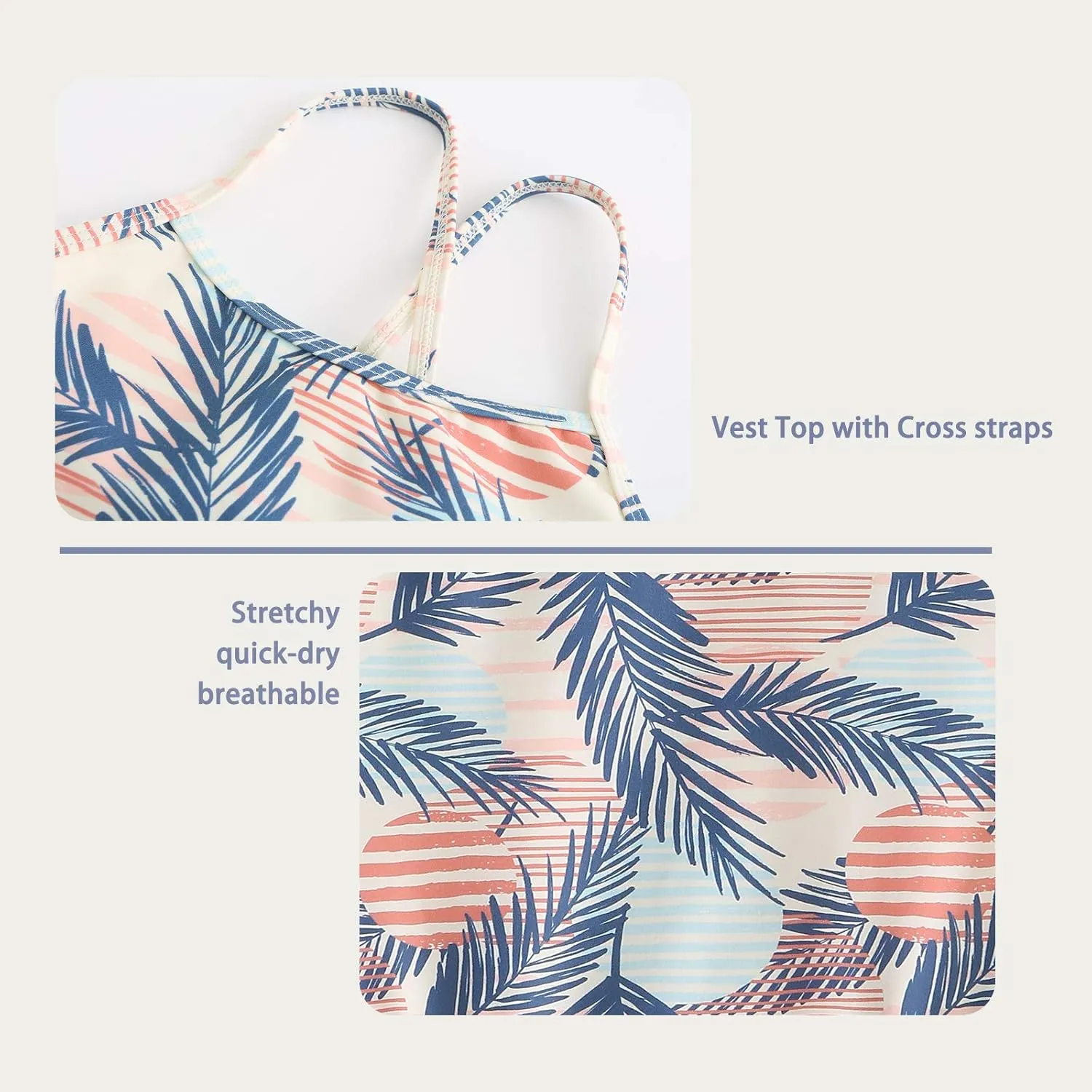Girls Two Piece Tankini Swimsuit Hawaiian Ruffle Swimwear Bathing Suit Set