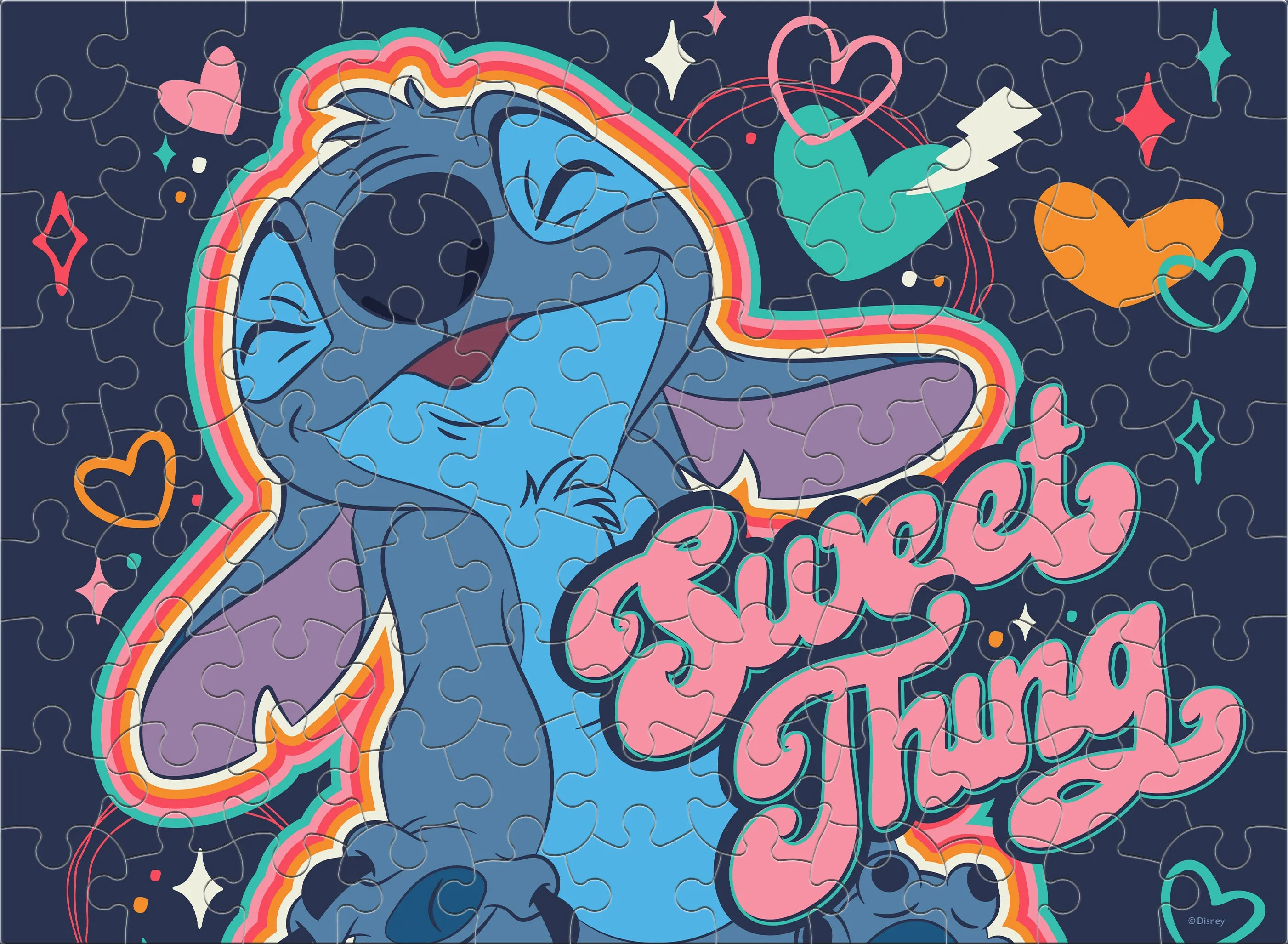 Disney Stitch Sweet Thing Deluxe Glow-in-the-Dark Puzzle - 100 Pieces