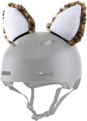 Leopard Helmet Accessories w/Sticky Hook & Loop Fastener Adhesive (Helmet not Included), Helmet CAT Ears/Covers for Snowboarding, Skiing, Biking, Cycling, Skating etc for Kids and Adults
