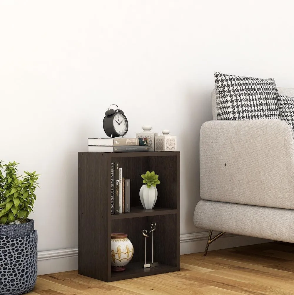 Matrix Bookshelf / Storage Shelves / Bed Side Table (2-Tier, Classic Wenge)