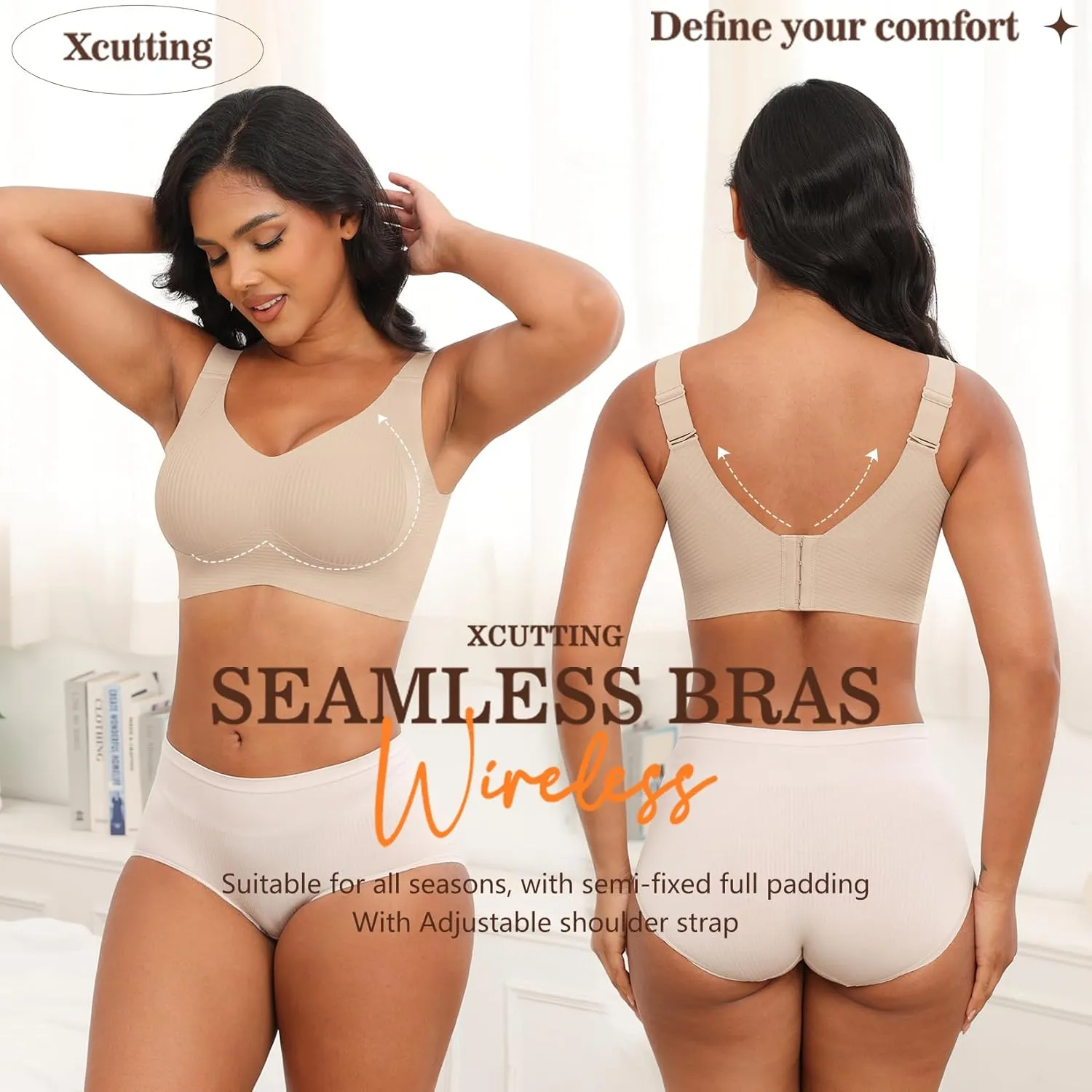 Plus Size Bras for Women No Underwire Full Coverage Everyday Bra Comfortable Wireless Padded Bras