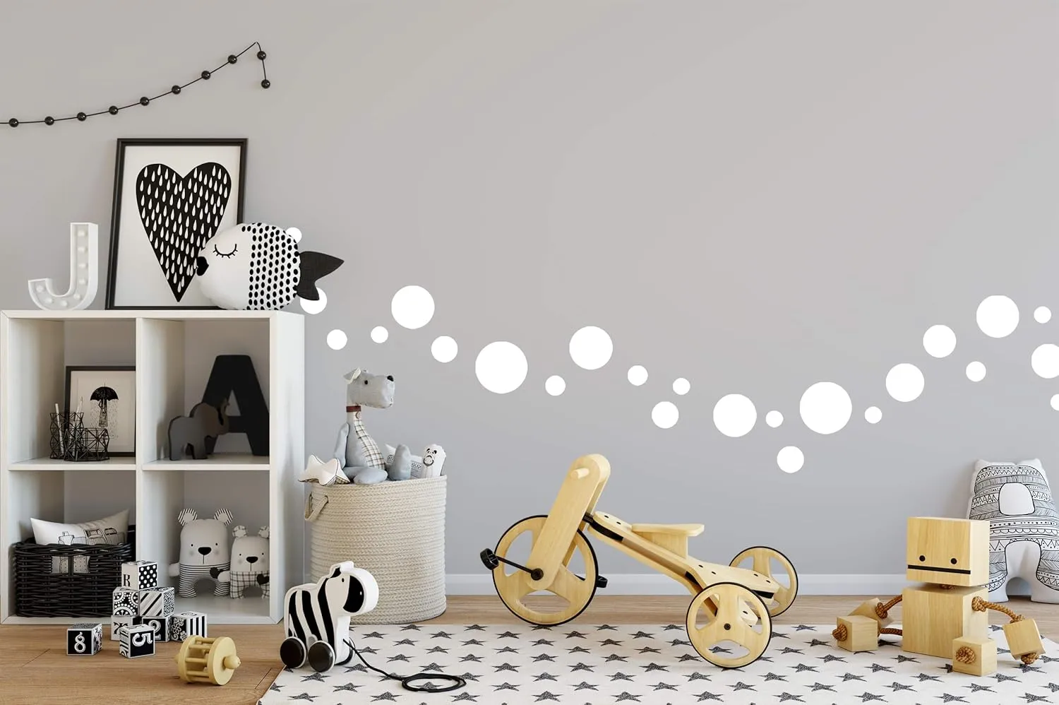 Polka Dot Wall Decals (63) Girls Room Wall Decor Stickers, Wall Dots, Vinyl Circle Peel & Stick DIY Bedroom, Playroom, Kids Room, Baby Nursery Toddler to Teen Bedroom Decoration (White)