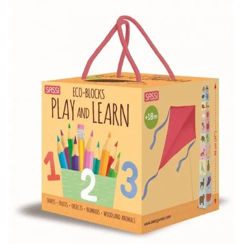 Sassi My First 123 Eco Blocks & Book Set, 10 pcs