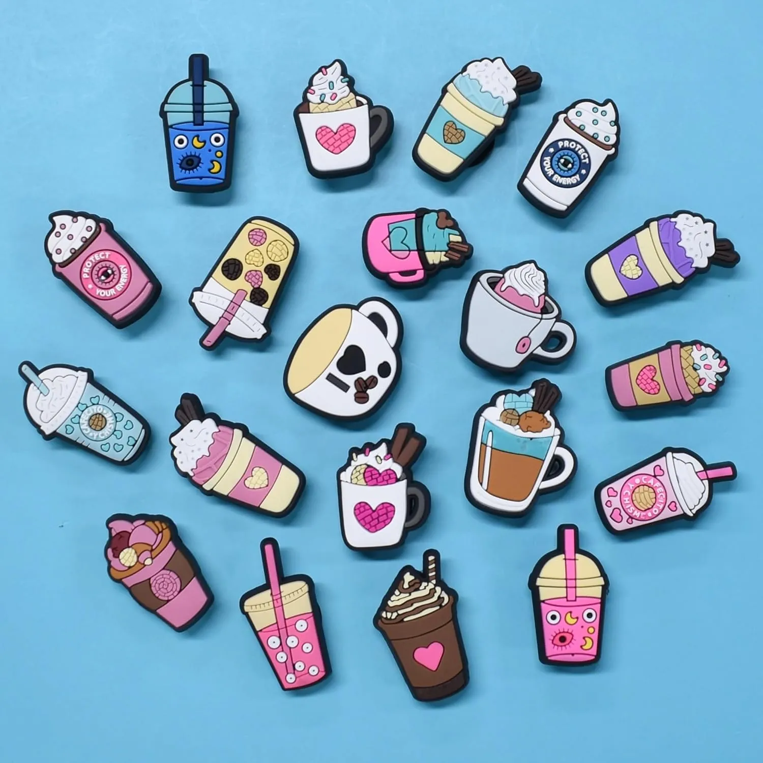 Shoe Charms, Peace And Love 30 50 100 PCS Clip Buckle Charms Random PVC Different for Clog Shoes Decoration Charms