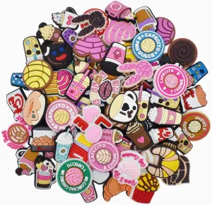 Shoe Charms, Peace And Love 30 50 100 PCS Clip Buckle Charms Random PVC Different for Clog Shoes Decoration Charms