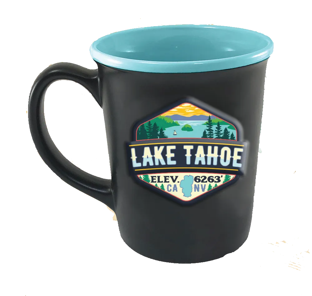 Souvenir Mug Merit Badge Lake Tahoe