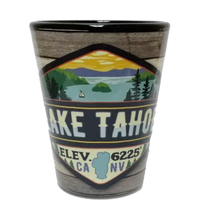 Souvenir Shot Glass Merit Badge Lake Tahoe