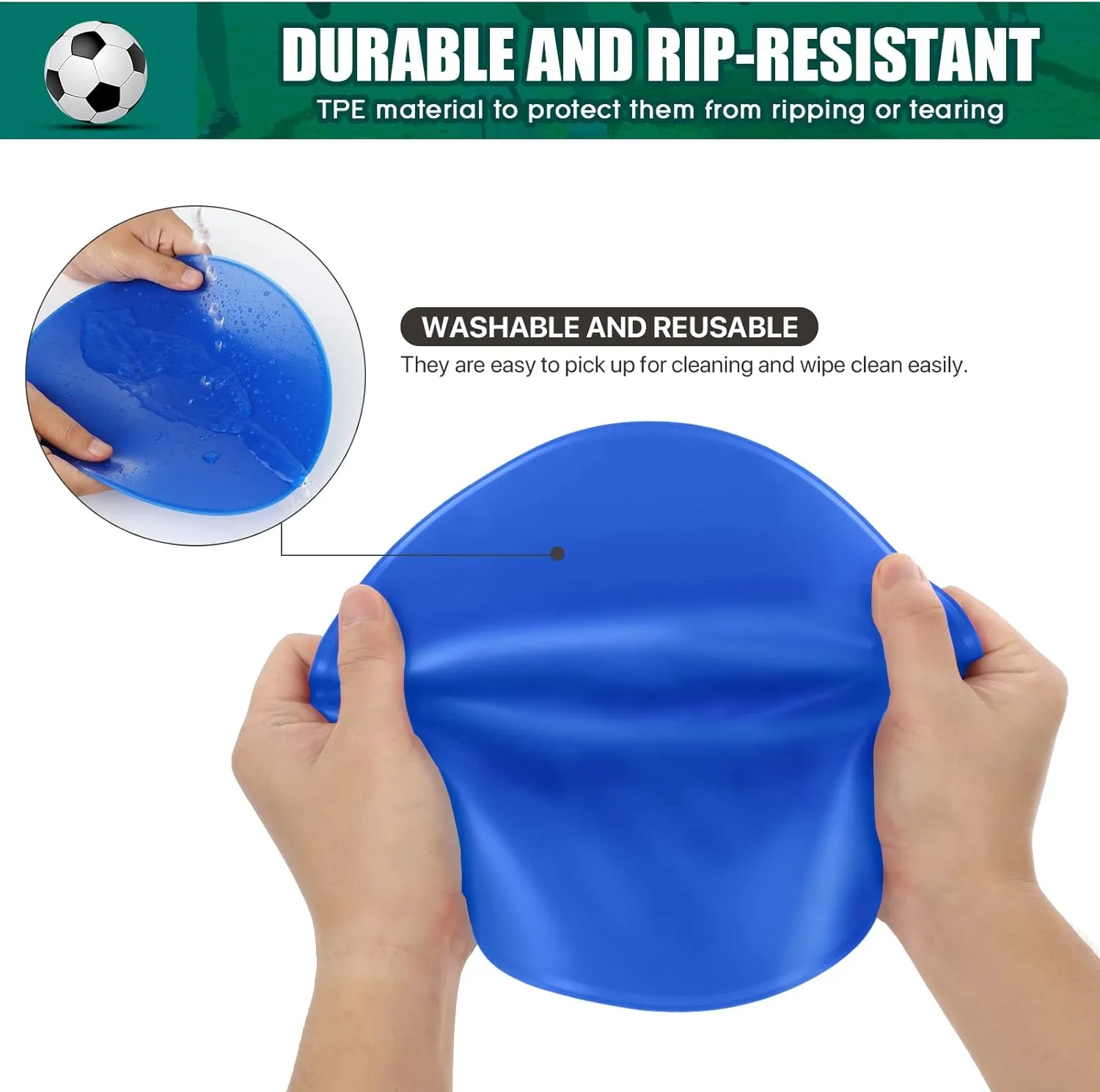 Spot Markers 9inch Rubber Agility Dots Flat Cones Non Slip Sports Dots Floor Spots Agility Markers for Kids Soccer Football Basketball Speed Agility Training