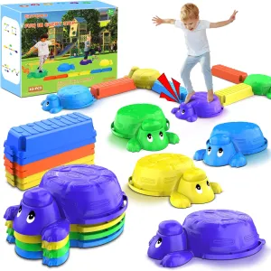 Stepping Stones Outdoor Toys for Kids: 10 Pcs Portable Non-Slip Montessori Obstacle Course Blance Beam  Great for Outdoor Yard Indoor Family Play  Special Needs Sensory Toys for Toddlers 3 