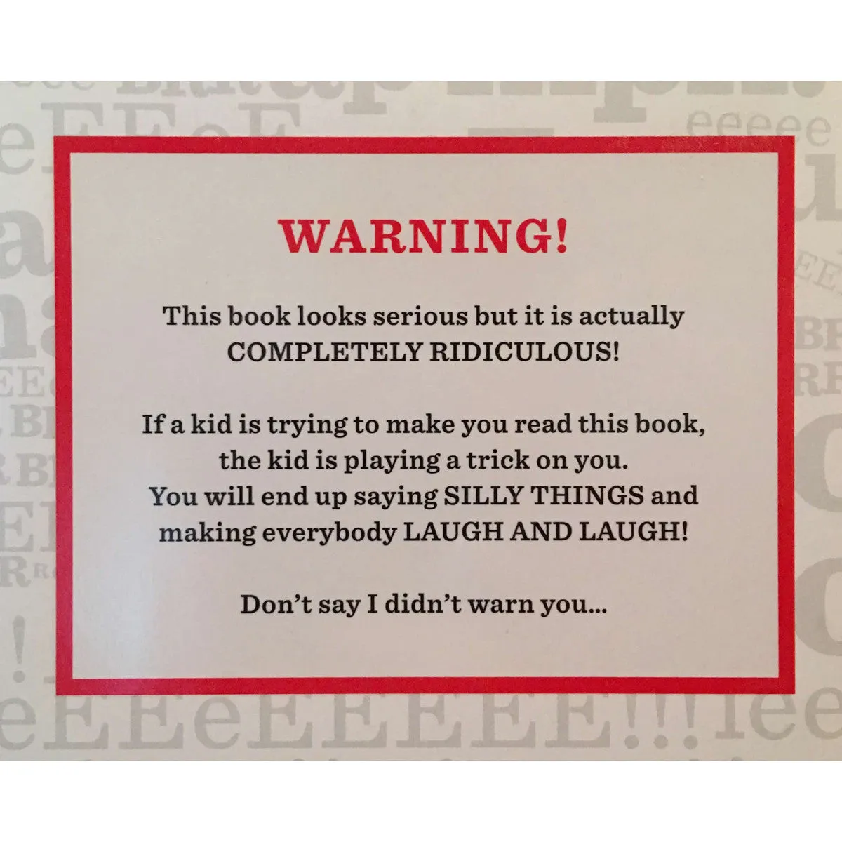 The Book With No Pictures