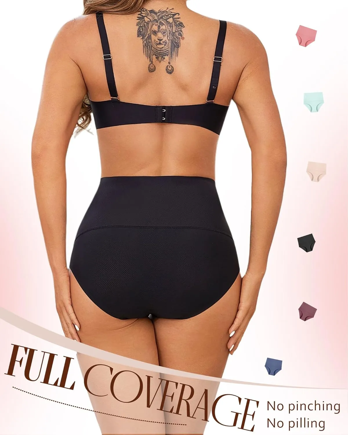 UNDER THE SEA Tummy Control Underwear for Women High Waisted Briefs Seamless Full Coverage Ladies Panties 4 Pack S-XXXL