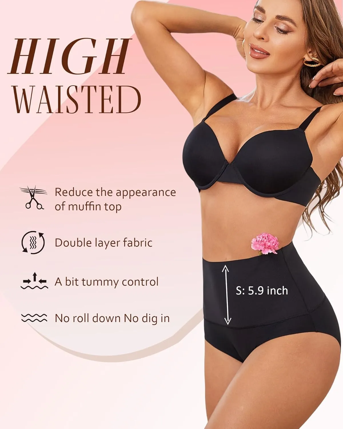 UNDER THE SEA Tummy Control Underwear for Women High Waisted Briefs Seamless Full Coverage Ladies Panties 4 Pack S-XXXL