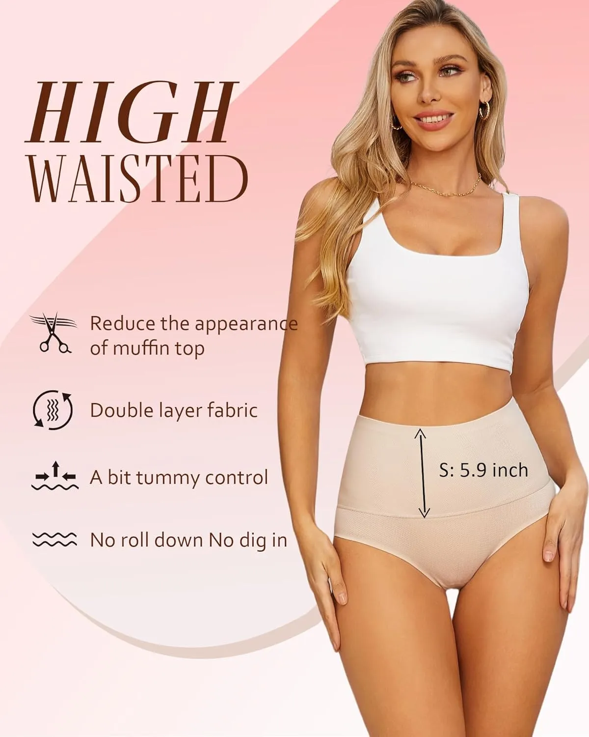UNDER THE SEA Tummy Control Underwear for Women High Waisted Briefs Seamless Full Coverage Ladies Panties 4 Pack S-XXXL