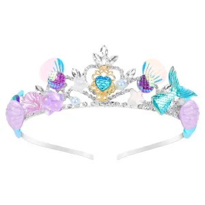 YARIEW Mermaid Crown Hair Accessories: Fish Scales, Seashell Headband Tiara for Women, Girls - Costume, Birthday Party, Halloween, Prom Gifts